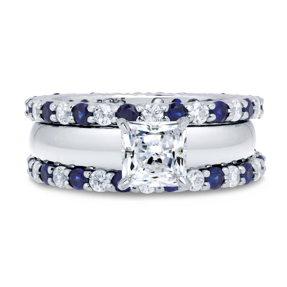 Solitaire 1.2ct Princess CZ Ring Set in Sterling Silver