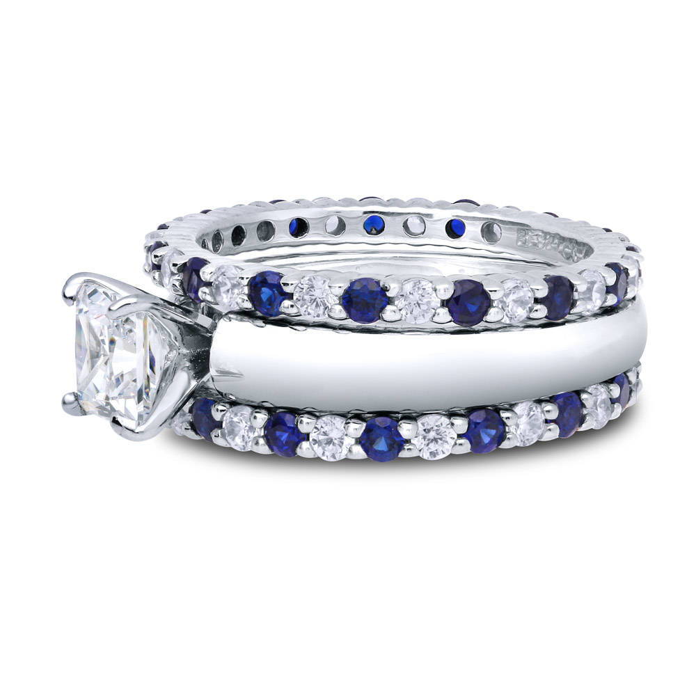 Solitaire 1.2ct Princess CZ Ring Set in Sterling Silver
