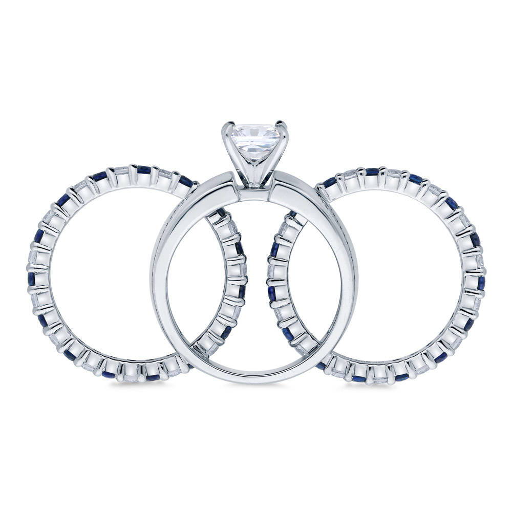 Solitaire 1.2ct Princess CZ Ring Set in Sterling Silver