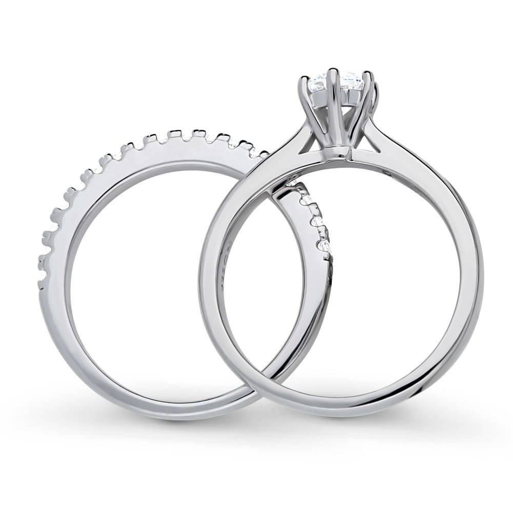 Solitaire 0.45ct Round CZ Ring Set in Sterling Silver