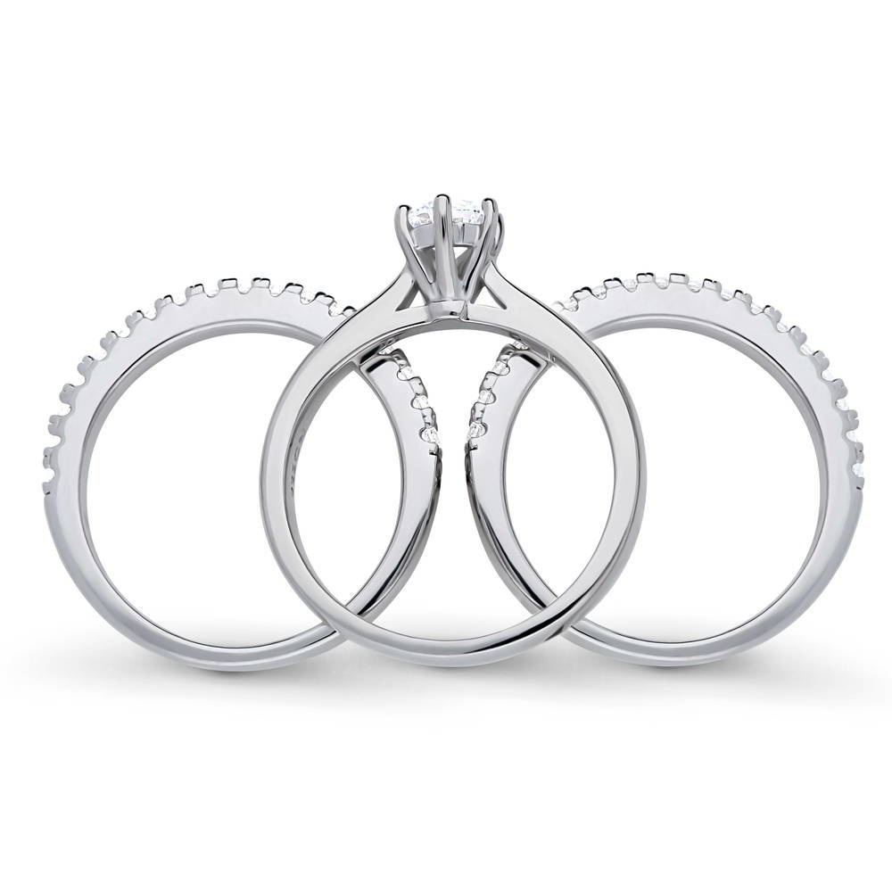 Alternate view of Solitaire 0.45ct Round CZ Ring Set in Sterling Silver, 7 of 16