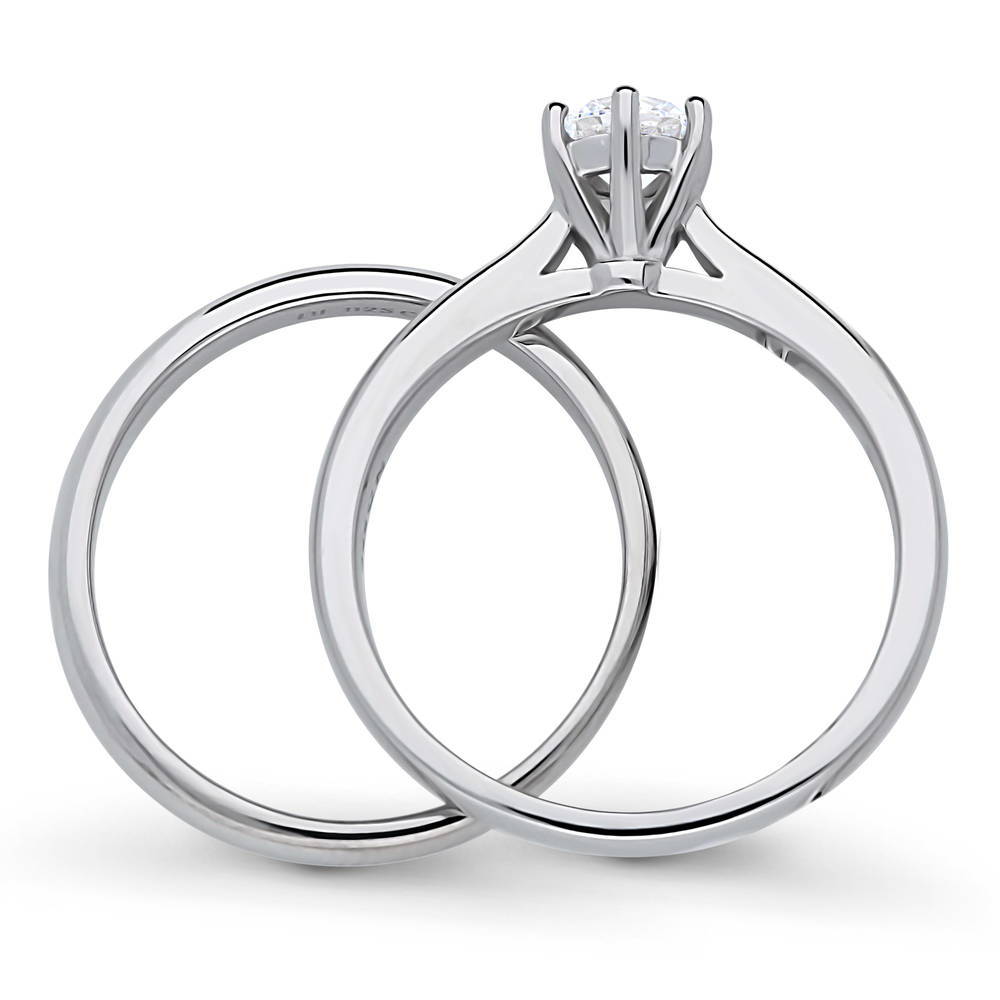 Alternate view of Solitaire 0.45ct Round CZ Ring Set in Sterling Silver, 8 of 17