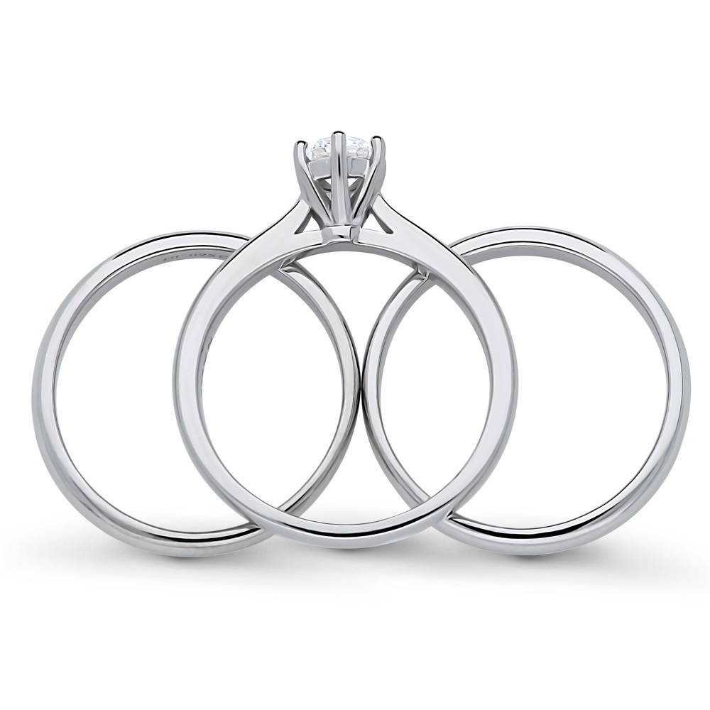 Alternate view of Solitaire 0.45ct Round CZ Ring Set in Sterling Silver, 8 of 16