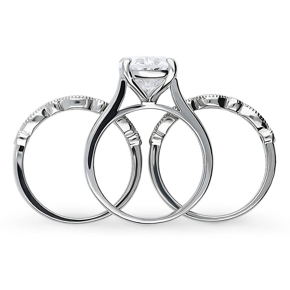 Alternate view of Solitaire 5.5ct Oval CZ Ring Set in Sterling Silver