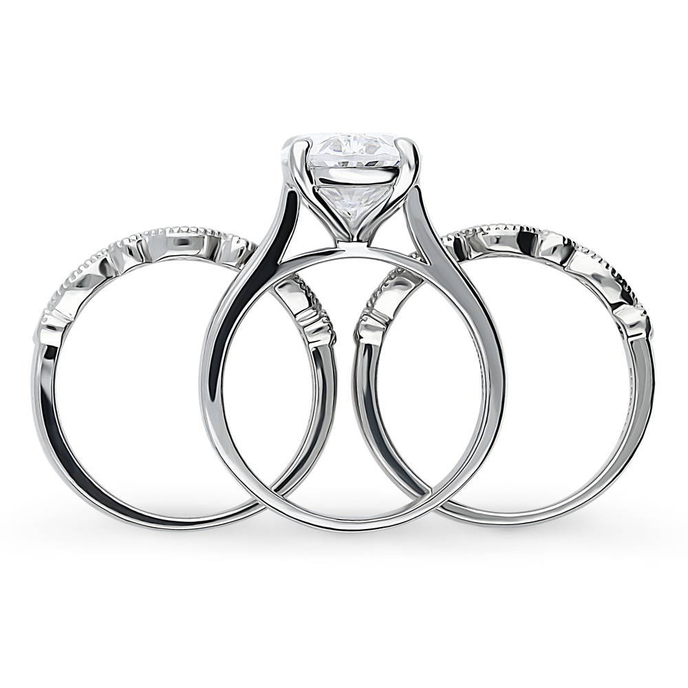 Alternate view of Solitaire 5.5ct Oval CZ Ring Set in Sterling Silver, 6 of 18