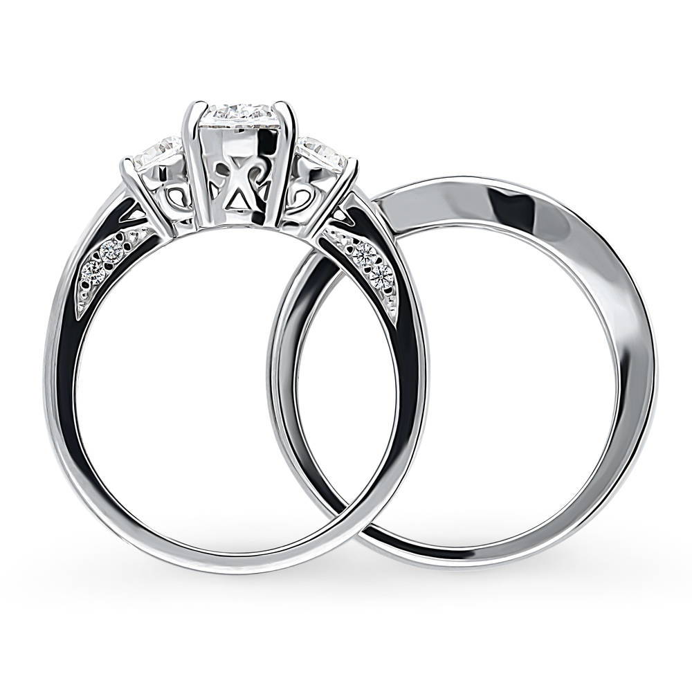 3-Stone 1.2ct Oval CZ Ring Set in Sterling Silver
