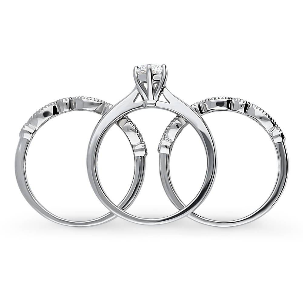 Alternate view of Solitaire 0.45ct Round CZ Ring Set in Sterling Silver, 7 of 19