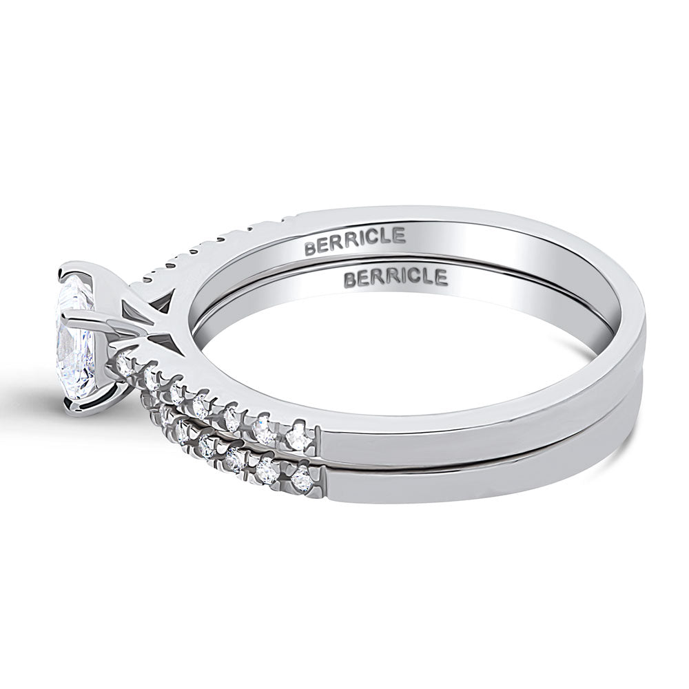 Solitaire 0.4ct Princess CZ Ring Set in Sterling Silver