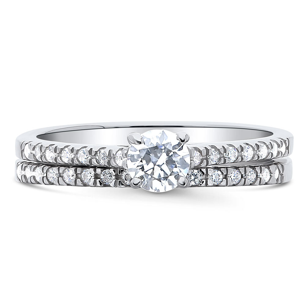Solitaire 0.35ct Round CZ Ring Set in Sterling Silver, 1 of 14