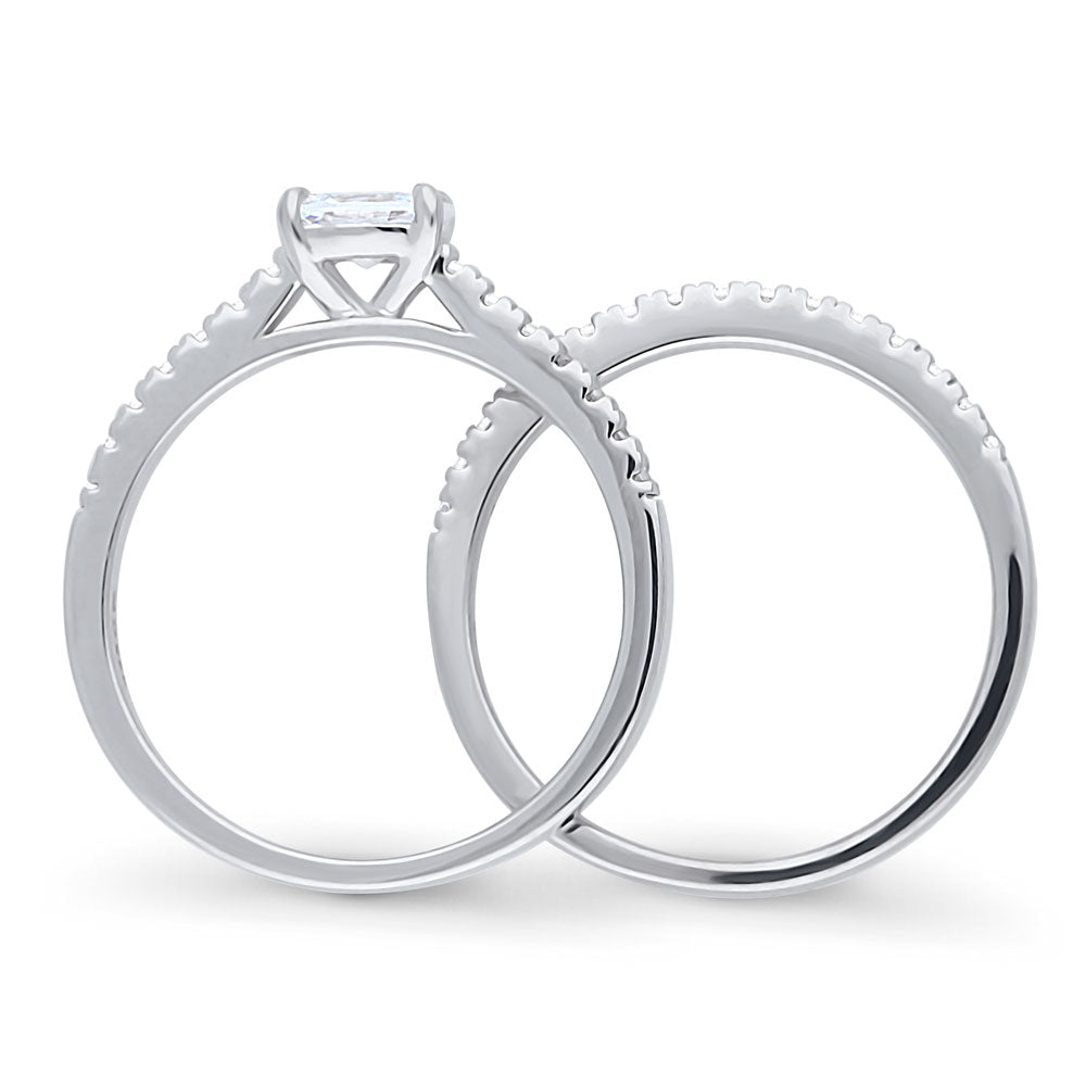 Alternate view of Solitaire 0.4ct Oval CZ Ring Set in Sterling Silver