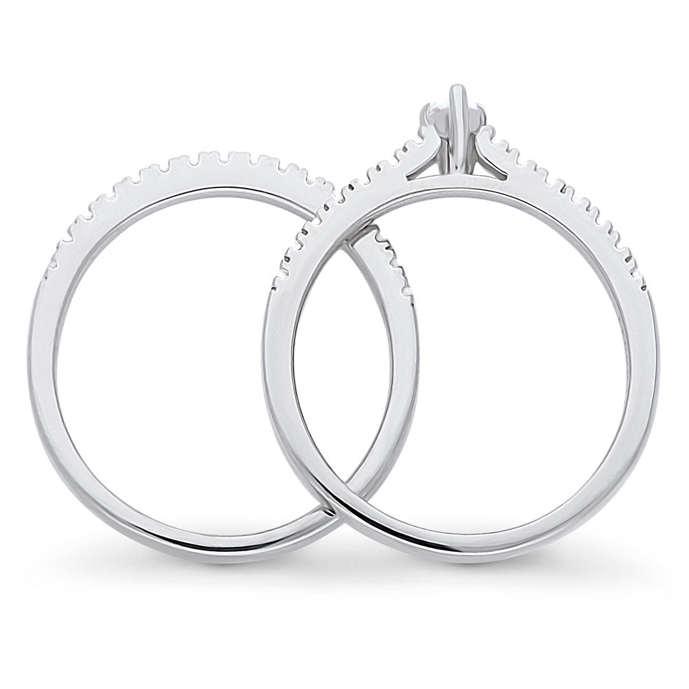 Alternate view of Solitaire 0.3ct Pear CZ Ring Set in Sterling Silver