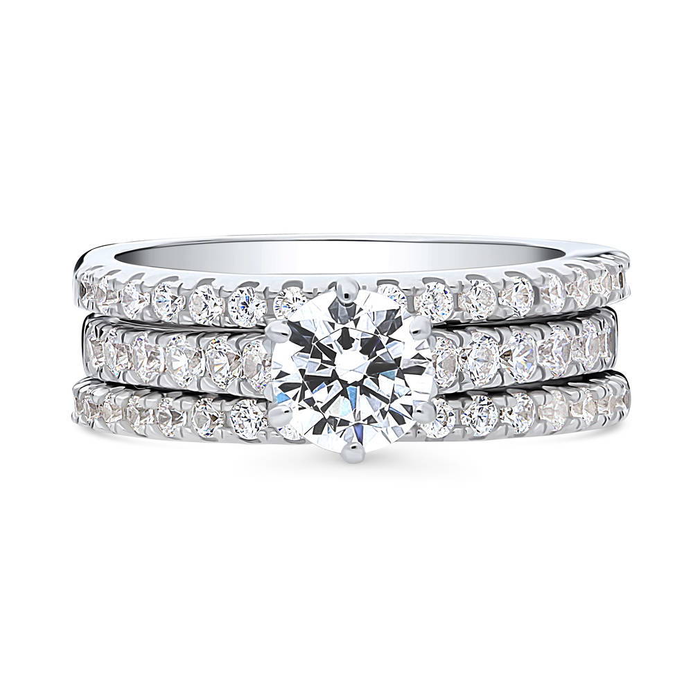 Solitaire 0.8ct Round CZ Ring Set in Sterling Silver