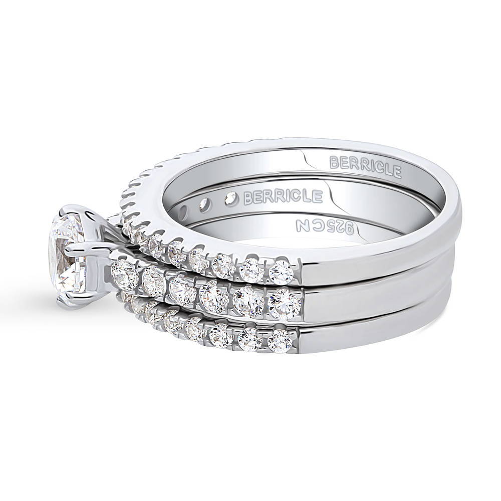 Solitaire 0.8ct CZ Ring Set in Sterling Silver