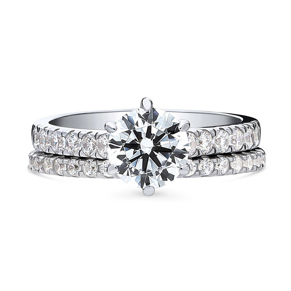 Solitaire 1.25ct Round CZ Ring Set in Sterling Silver, 1 of 15