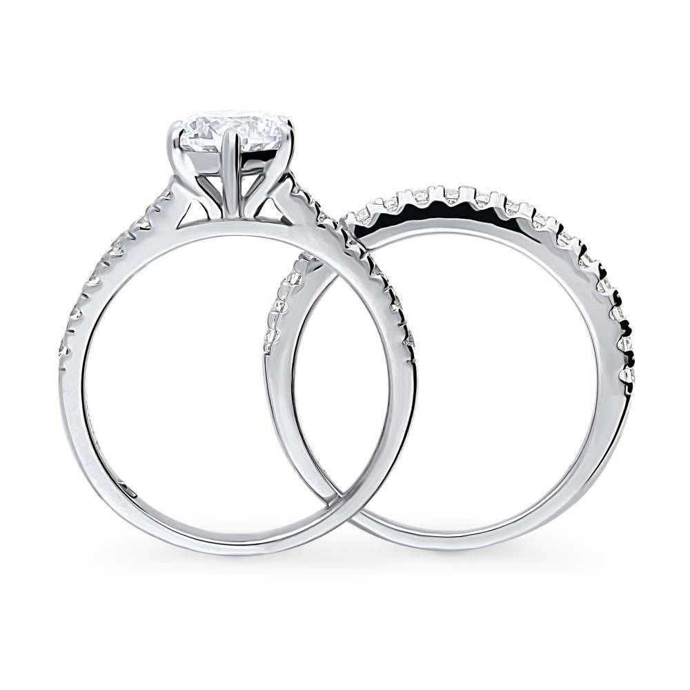 Alternate view of Solitaire 1.25ct Round CZ Ring Set in Sterling Silver, 7 of 14