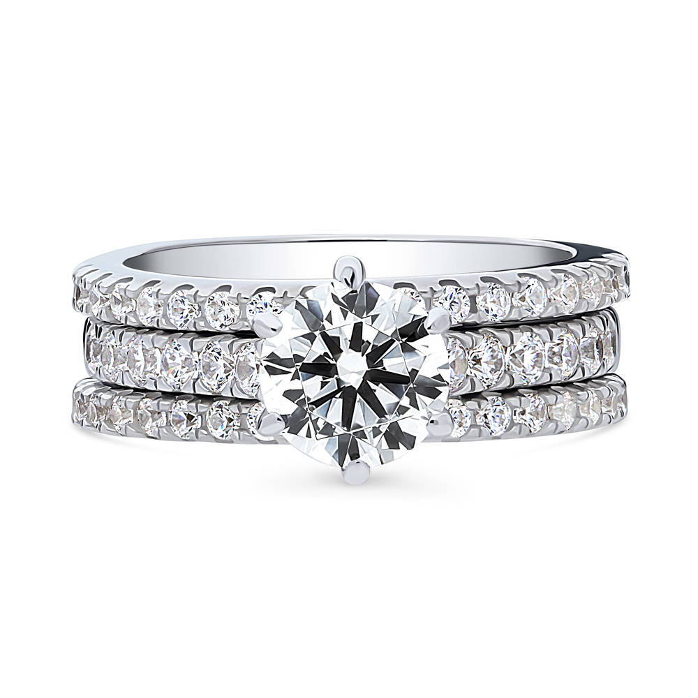 Solitaire 1.25ct Round CZ Ring Set in Sterling Silver