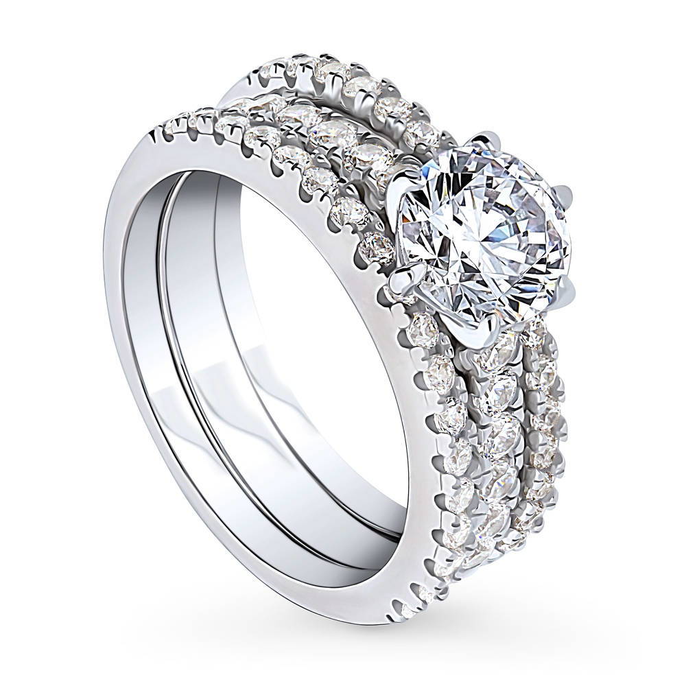 Solitaire 1.25ct CZ Ring Set in Sterling Silver