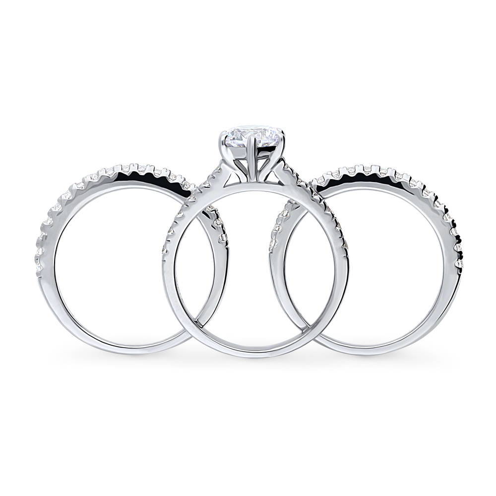 Alternate view of Solitaire 1.25ct Round CZ Ring Set in Sterling Silver, 7 of 14