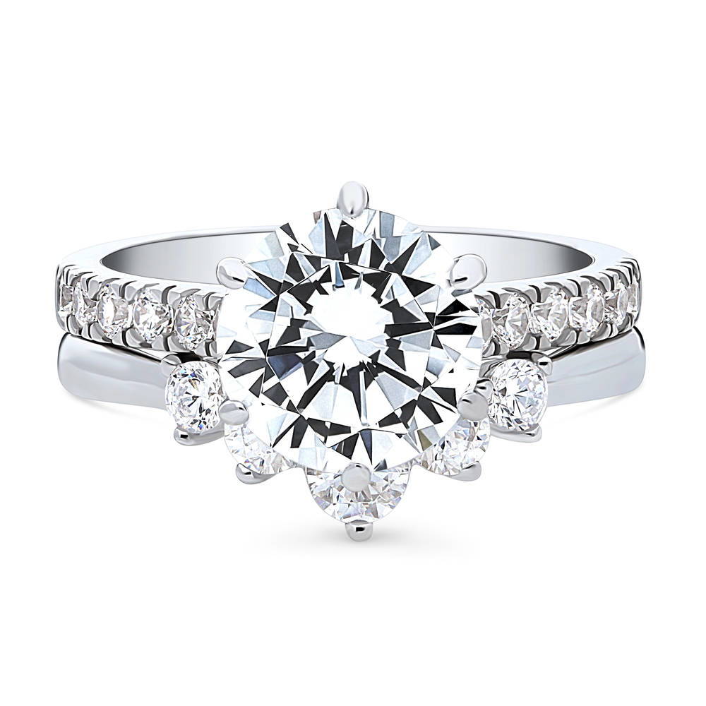 5-Stone Solitaire CZ Ring Set in Sterling Silver