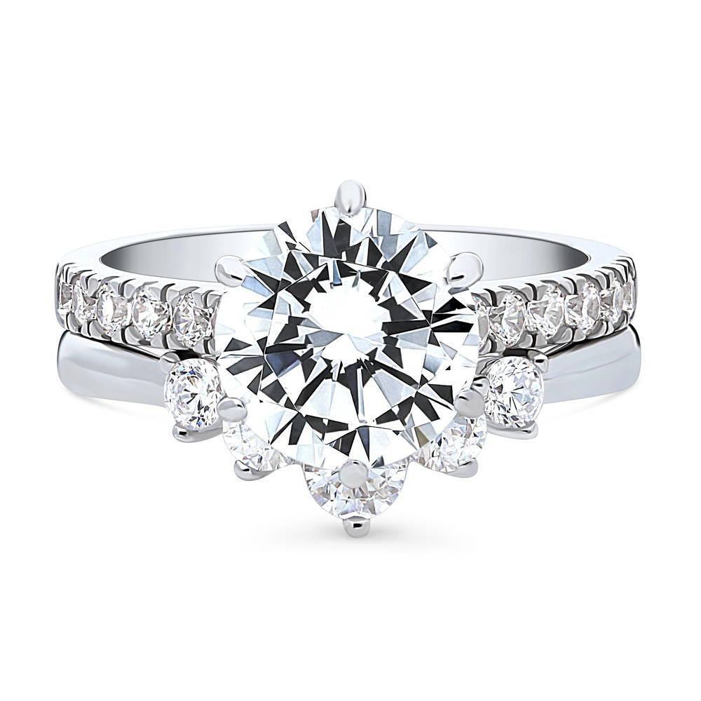5-Stone Solitaire CZ Ring Set in Sterling Silver, 1 of 17