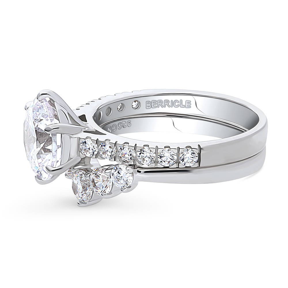 5-Stone Solitaire CZ Ring Set in Sterling Silver