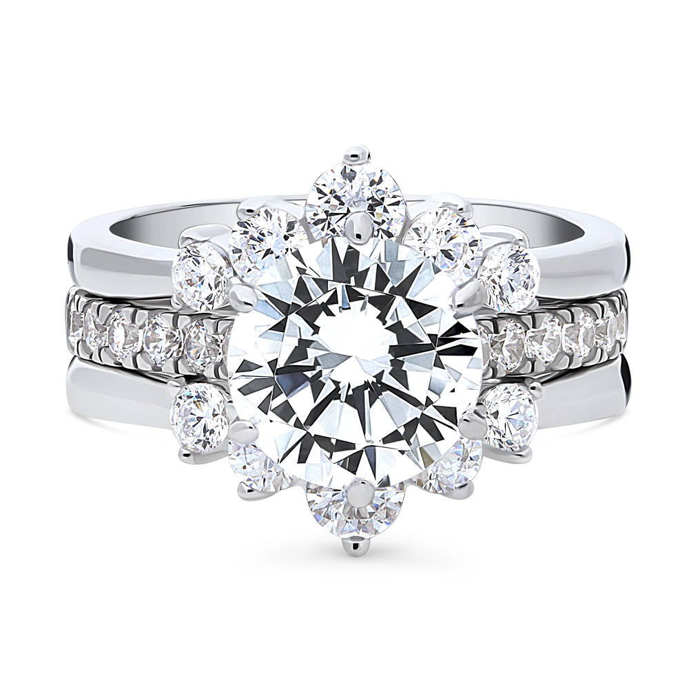 5-Stone Solitaire CZ Ring Set in Sterling Silver