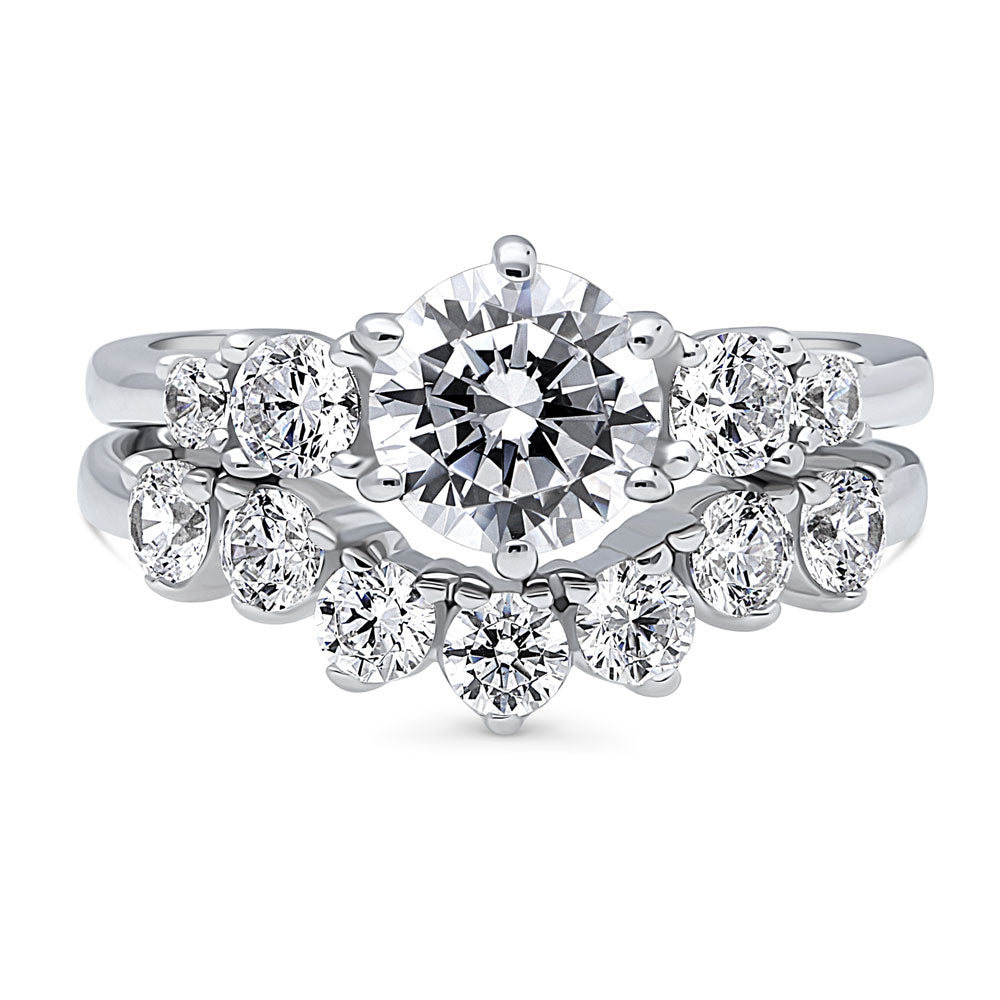 5-Stone CZ Stackable Ring Set in Sterling Silver