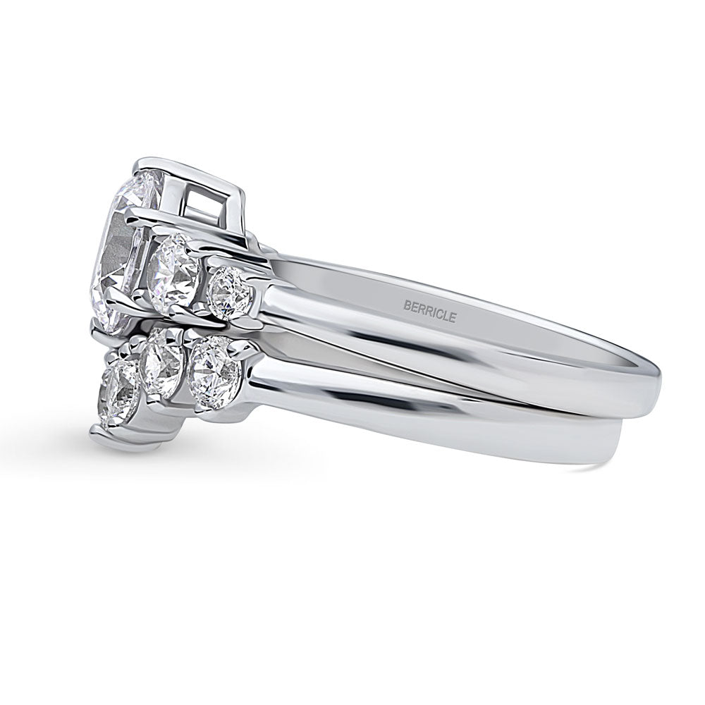 5-Stone CZ Stackable Ring Set in Sterling Silver