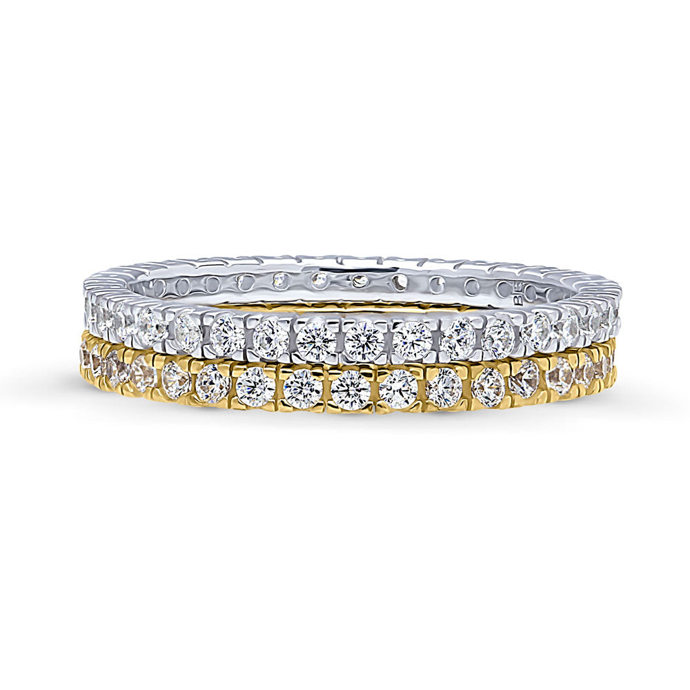 CZ Eternity Ring Set in Sterling Silver, 1 of 14