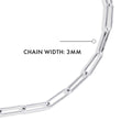 Front view of Paperclip Link Chain Anklet in Sterling Silver, Rhodium Plated