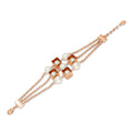 Imitation Pearl Chain Bracelet, Rose Gold-Tone