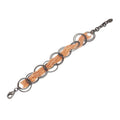 Open Circle Chain Bracelet 20mm, Black And Rose Gold-Tone