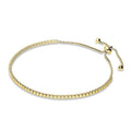 Front view of CZ Tennis Bracelet Gold Flashed, Yellow Color