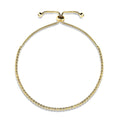 Angle view of CZ Tennis Bracelet Gold Flashed, Yellow Color