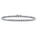 CZ Tennis Bracelet, Rhodium Plated / 6.5 inch
