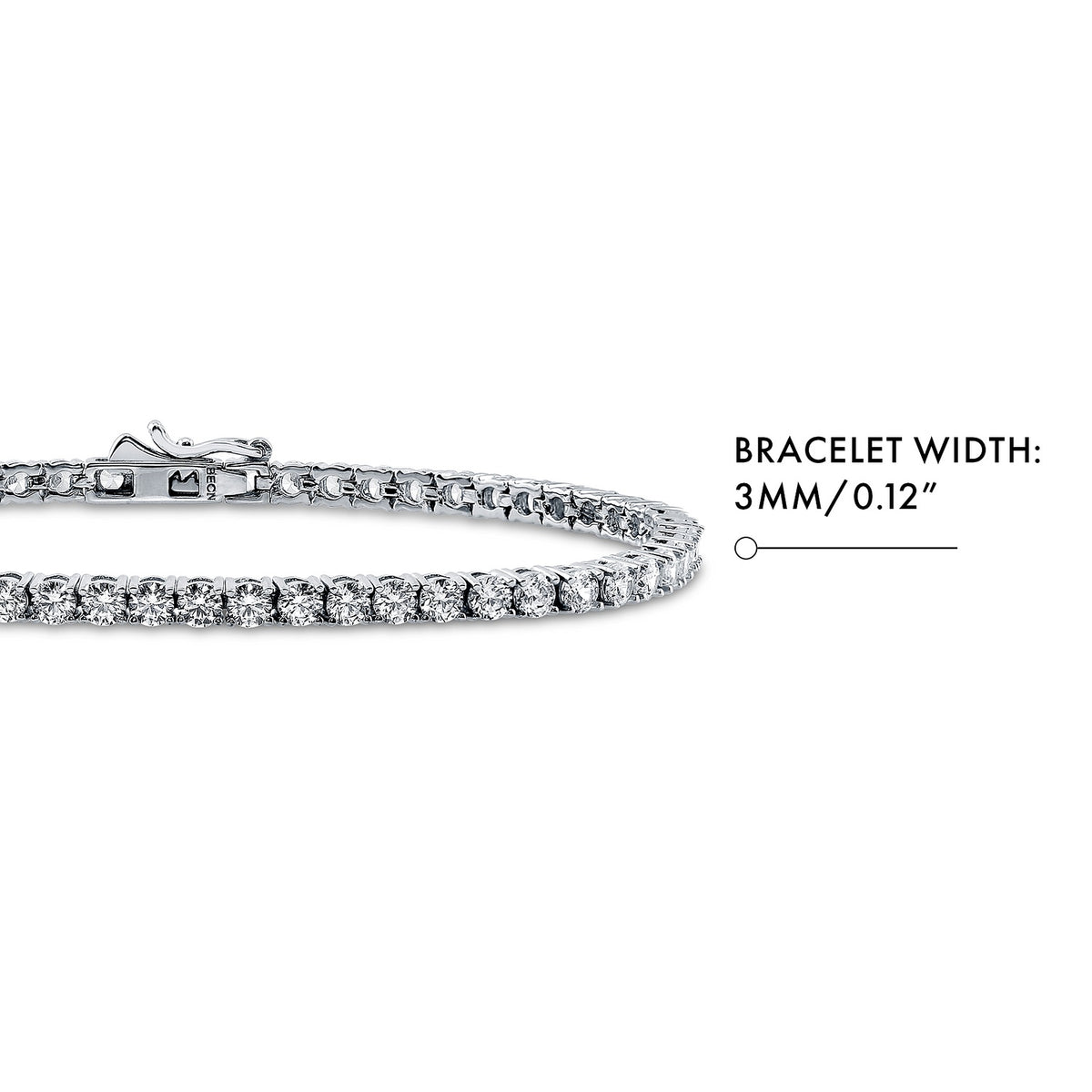 CZ Tennis Bracelet, Rhodium Plated / 6.5 inch