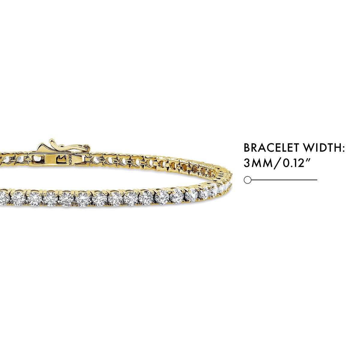 CZ Tennis Bracelet, Gold Flashed / 6.5 inch