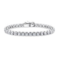 Round CZ Tennis Bracelet, Rhodium Plated / 6.5 inch