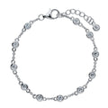 Station CZ Station Bracelet in Sterling Silver, Rhodium Plated, Clear