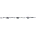 Front view of Station CZ Station Bracelet in Sterling Silver, Rhodium Plated, Pink