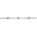 Front view of Station CZ Station Bracelet in Sterling Silver, Rhodium Plated, Green