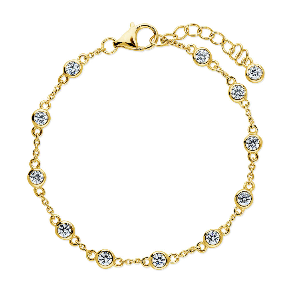 Station CZ Station Bracelet in Sterling Silver
