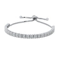 Front view of Bar CZ Tennis Bracelet in Sterling Silver, Clear Color