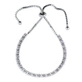 Angle view of Bar CZ Tennis Bracelet in Sterling Silver, Purple Color
