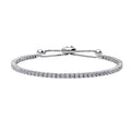 Bar CZ Tennis Bracelet in Sterling Silver, Rhodium Plated