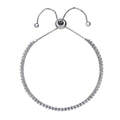 Angle view of Bar CZ Tennis Bracelet in Sterling Silver, Rhodium Plated