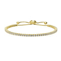 Bar CZ Tennis Bracelet in Sterling Silver, Yellow Gold Flashed
