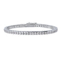 Princess CZ Tennis Bracelet, Rhodium Plated / 6.5 inch