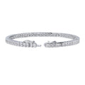Princess CZ Tennis Bracelet, Rhodium Plated / 6.5 inch