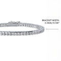 Princess CZ Tennis Bracelet, Rhodium Plated / 6.5 inch